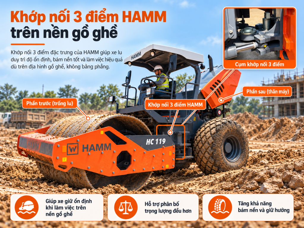 CHUYÊN SÂU KỸ THUẬT: GIẢI MÃ BẢN CHẤT CƠ HỌC VÀ ƯU ĐIỂM VƯỢT TRỘI CỦA KHỚP NỐI 3 ĐIỂM HAMM (3-POINT ARTICULATION)